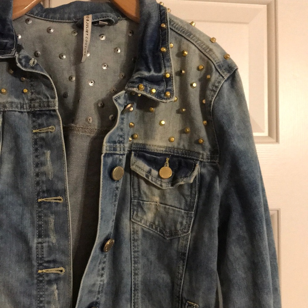 Romeo & Juliet Couture jean jacket w/ studs
